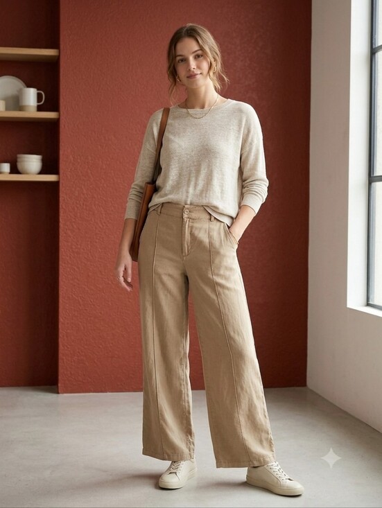 YFB Pants - Everyday Wide-Leg Pants in Tan